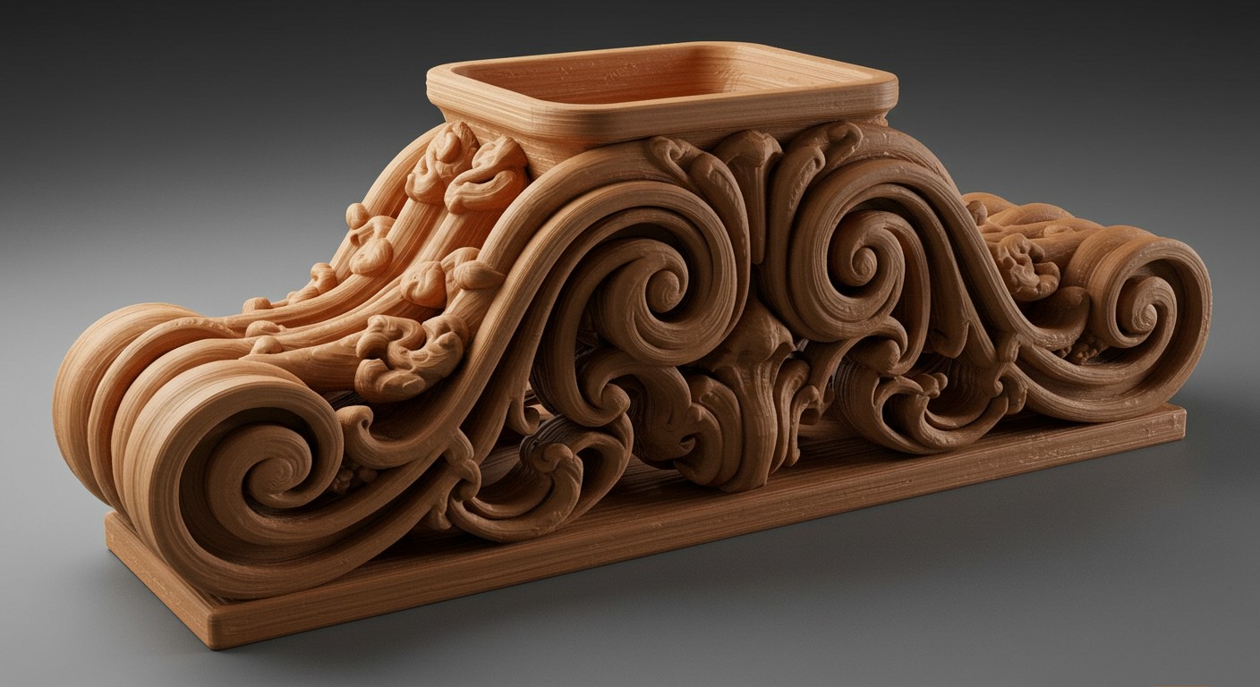 (реалистичная фотография) (Не используй текст и буквы на изображении) : 3d печать, Напечатанные декоративные элементы