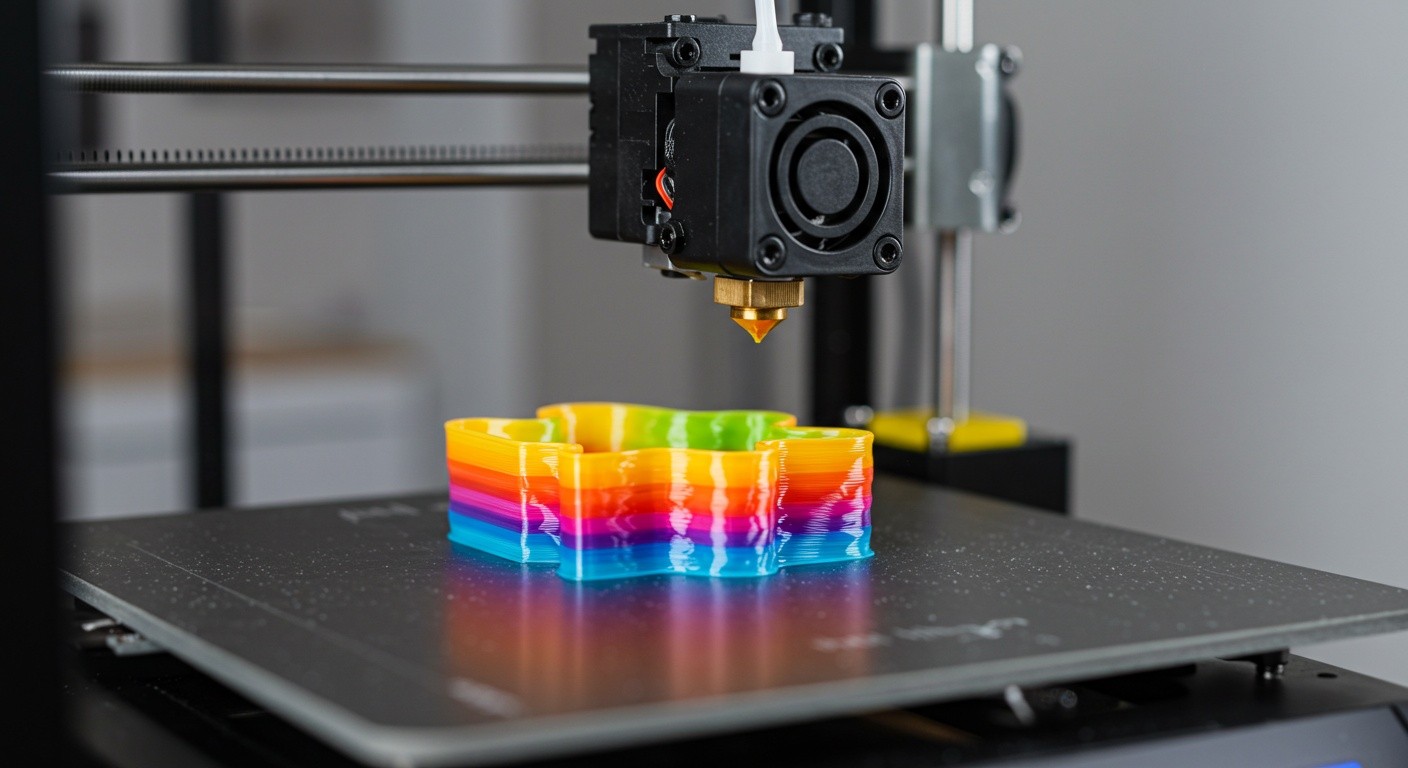 Многоцветная послойная печать 3D-модели