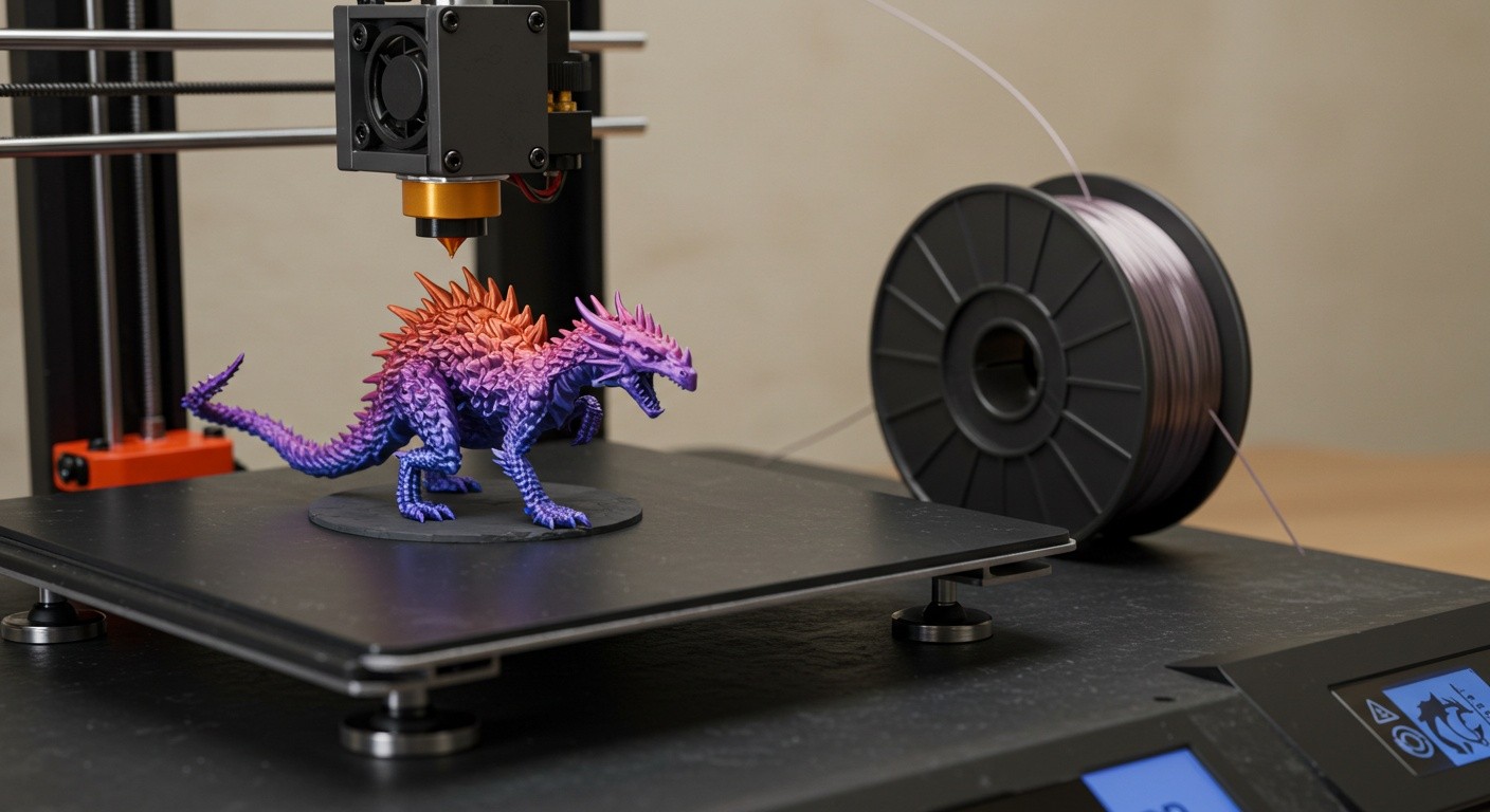 Миниатюра, напечатанная с использованием нескольких материалов