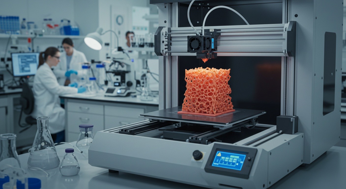 (реалистичная фотография) (Не используй текст и буквы на изображении) : 3d печать, 3D-печать в научных исследованиях