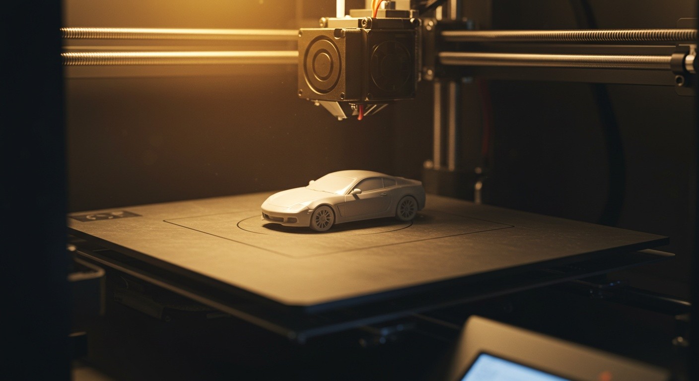 Миниатюрная модель машины, напечатанная на 3D-принтере