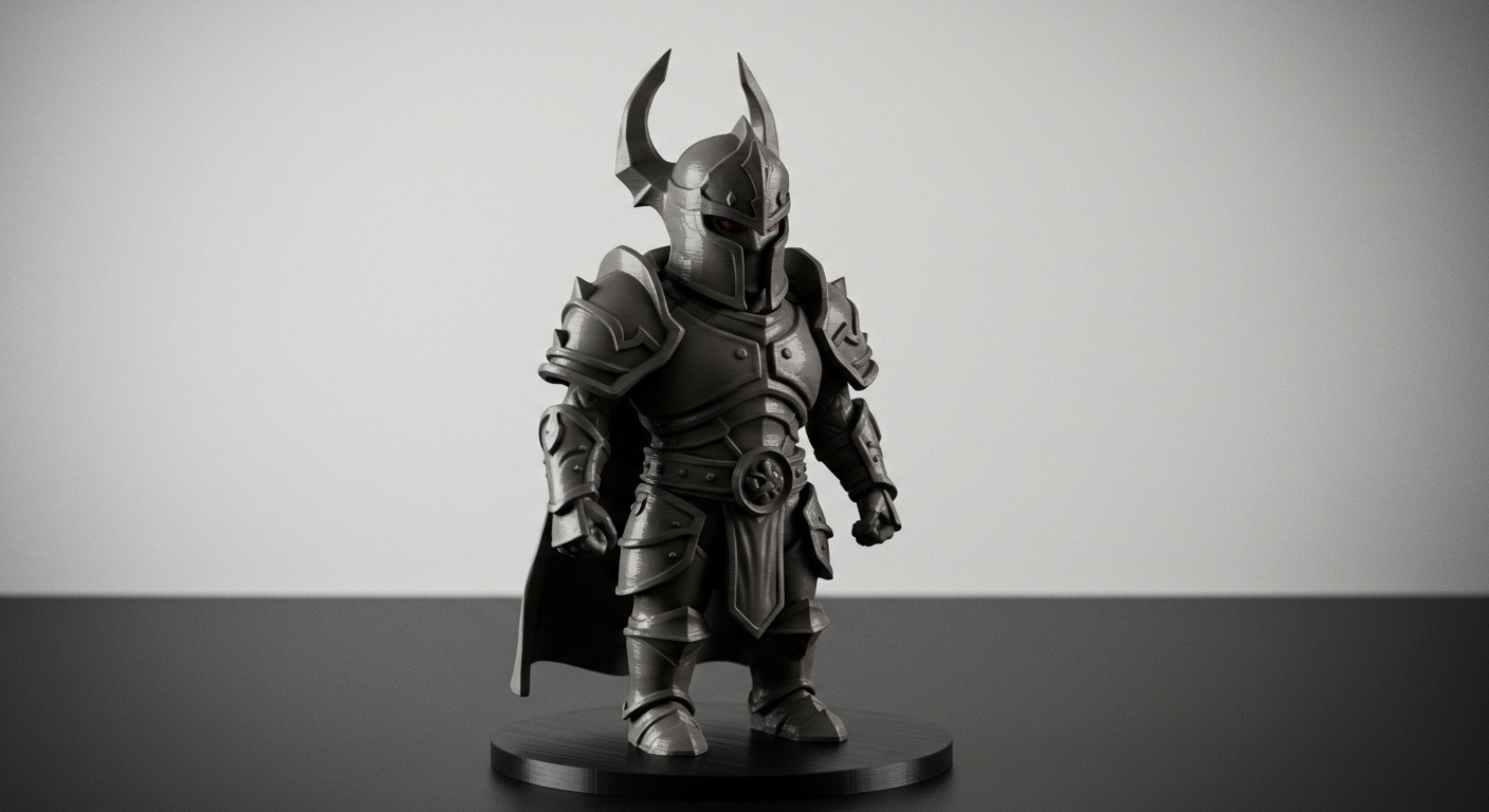 3D-печатная low-poly фигурка игрового персонажа