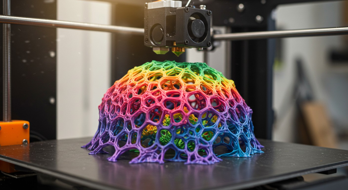 (реалистичная фотография) (Не используй текст и буквы на изображении) : 3d печать, Печать органических форм послойно