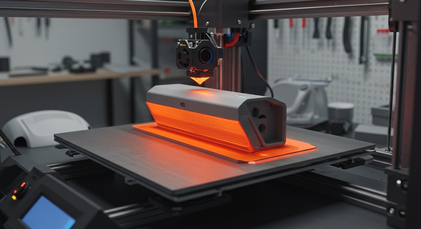 (реалистичная фотография) (Не используй текст и буквы на изображении) : 3d печать, Печать умных уличных ламп