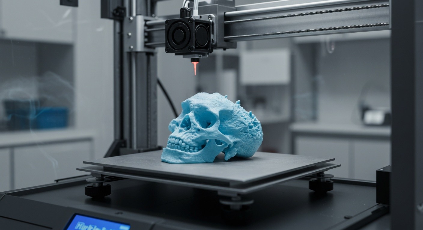 (реалистичная фотография) (Не используй текст и буквы на изображении) : 3d печать, Печать медицинских биомоделей