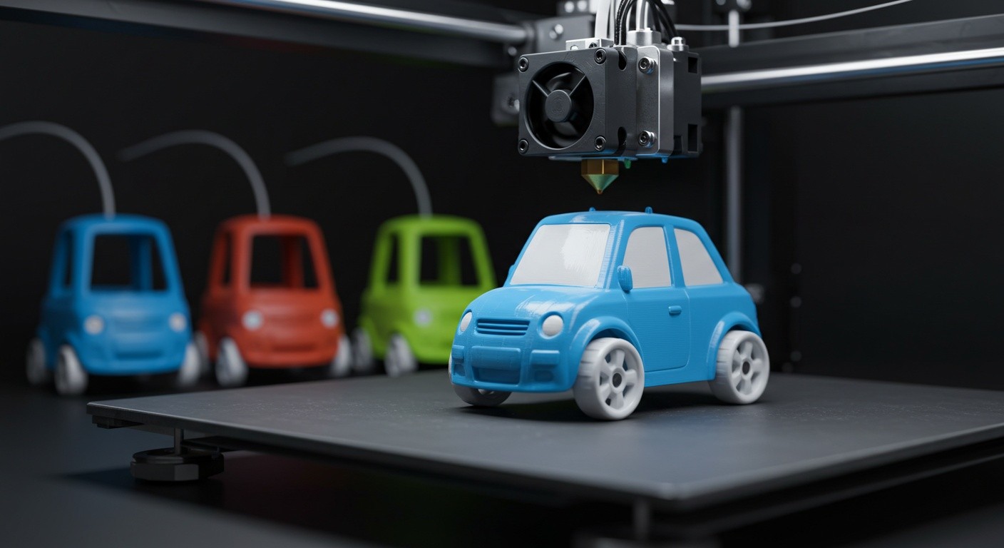 Детская 3D-печатная машинка с колёсами