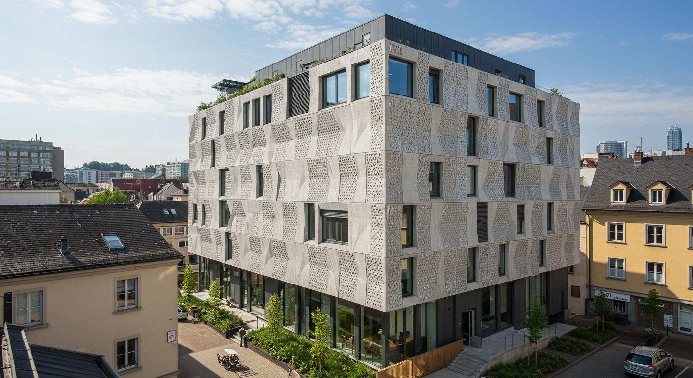 (реалистичная фотография) (Не используй текст и буквы на изображении) : 3d печать, Напечатанные панели для фасадов