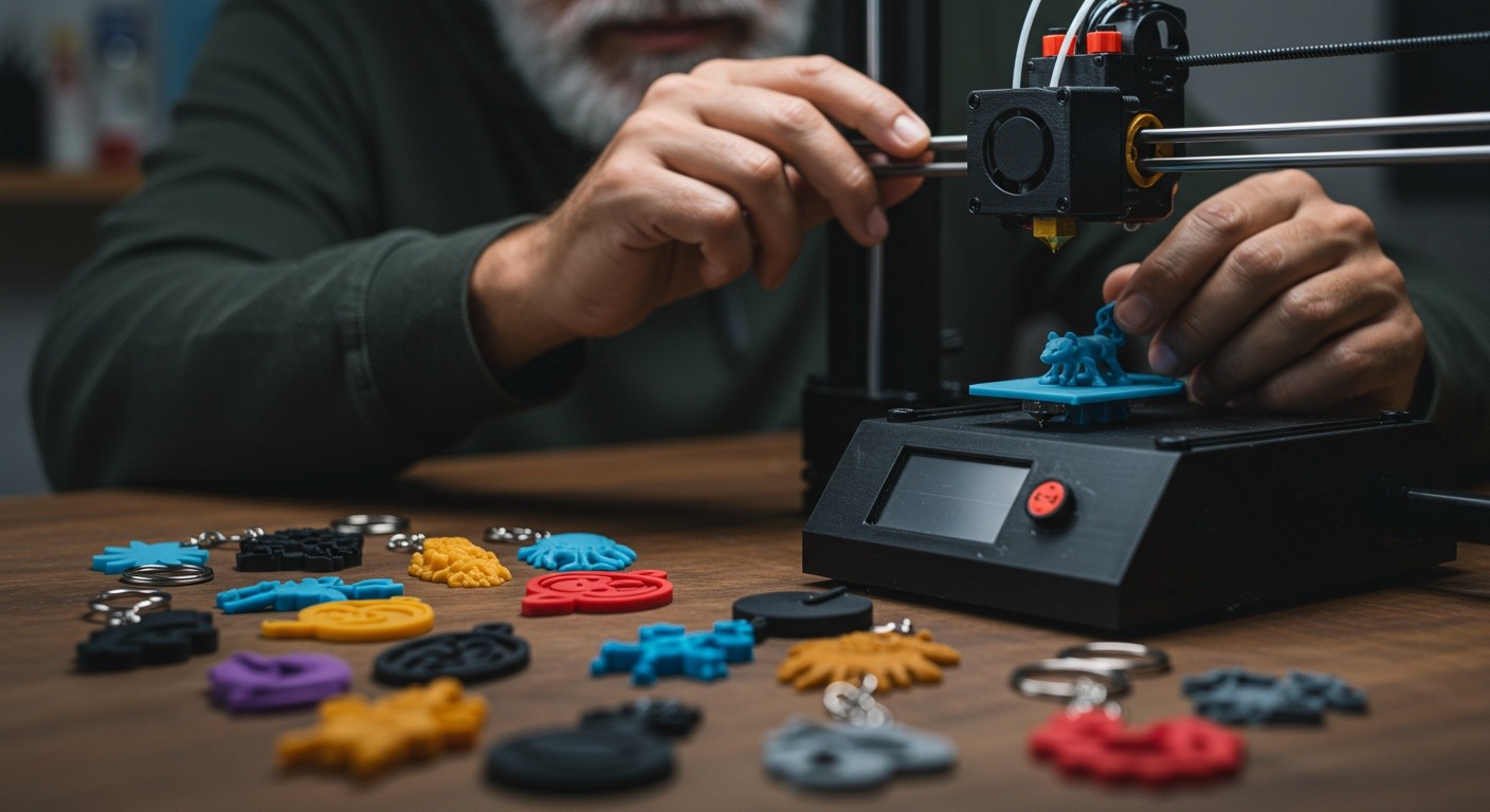 Персонализированный авторский брелок 3D-печати Авторский 3D-брелок, созданный на 3D-принтере