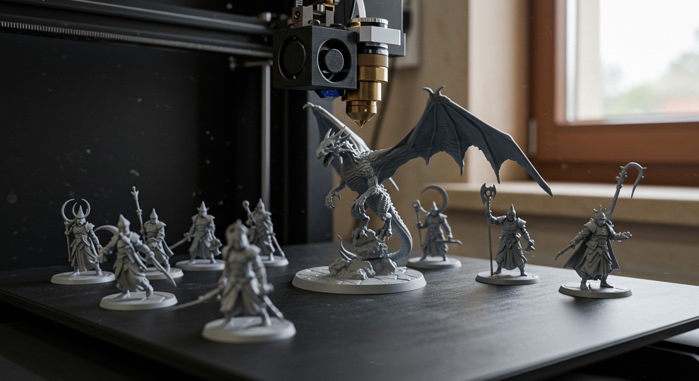 Миниатюры для фэнтезийных игр, напечатанные на 3D-принтере