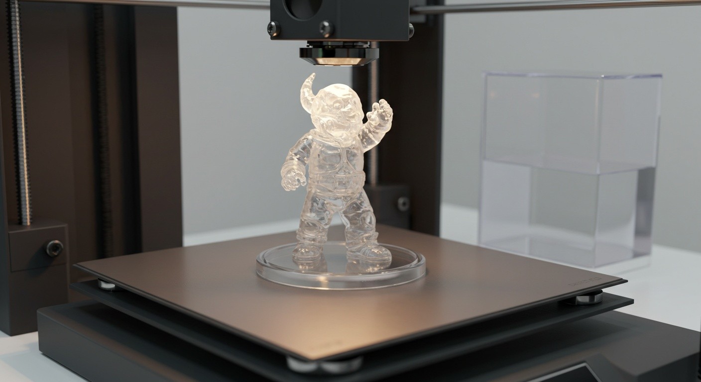 Прозрачная 3D-печатная фигурка с высоким уровнем детализации