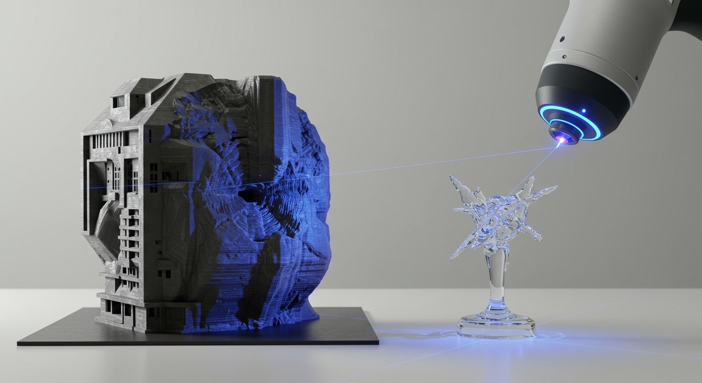 Процесс 3D сканирования объектов