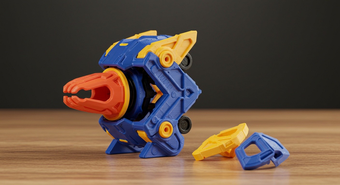 Игрушка с вставными деталями, созданная на 3D-принтере