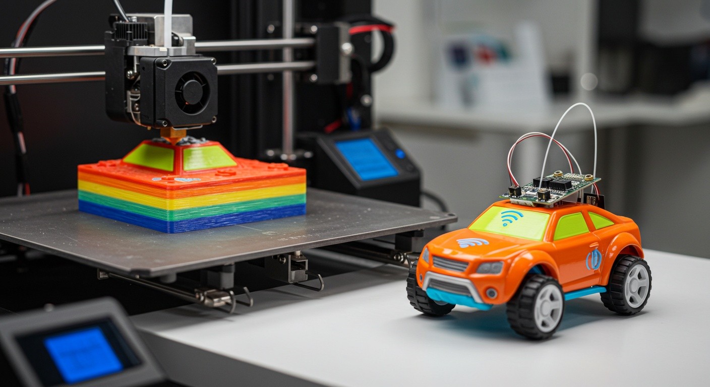 Интерактивная игрушка с сенсорными элементами, напечатанная на 3D-принтере