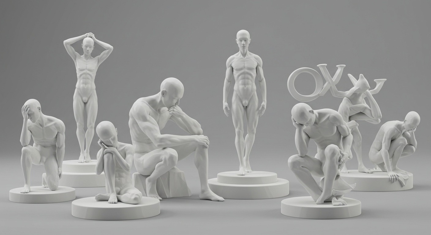Фигурка в уникальной позе, напечатанная на 3D-принтере