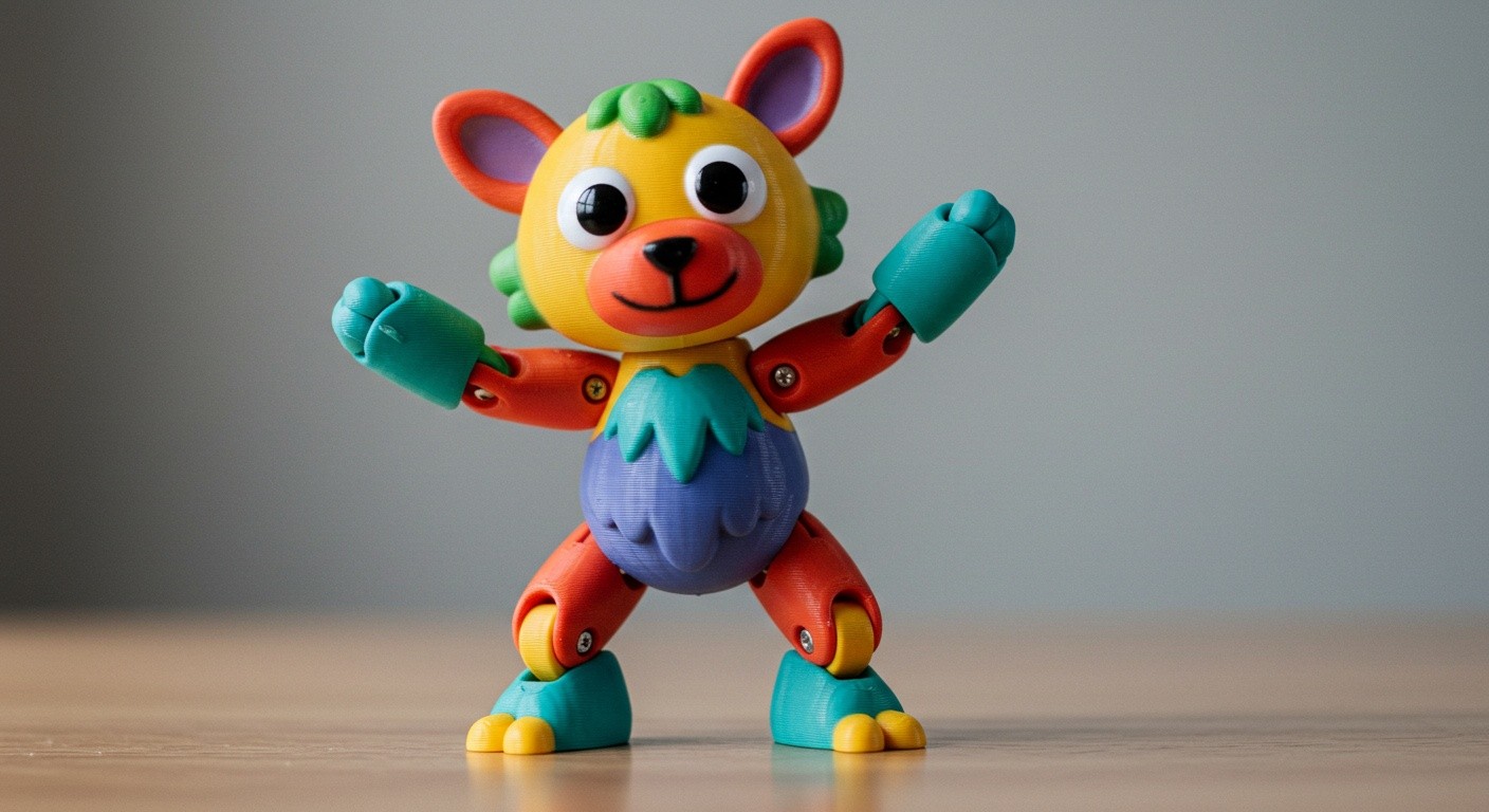 (реалистичная фотография) (Не используй текст и буквы на изображении) : 3d печать, Печать игрушек с шарнирными соединениями