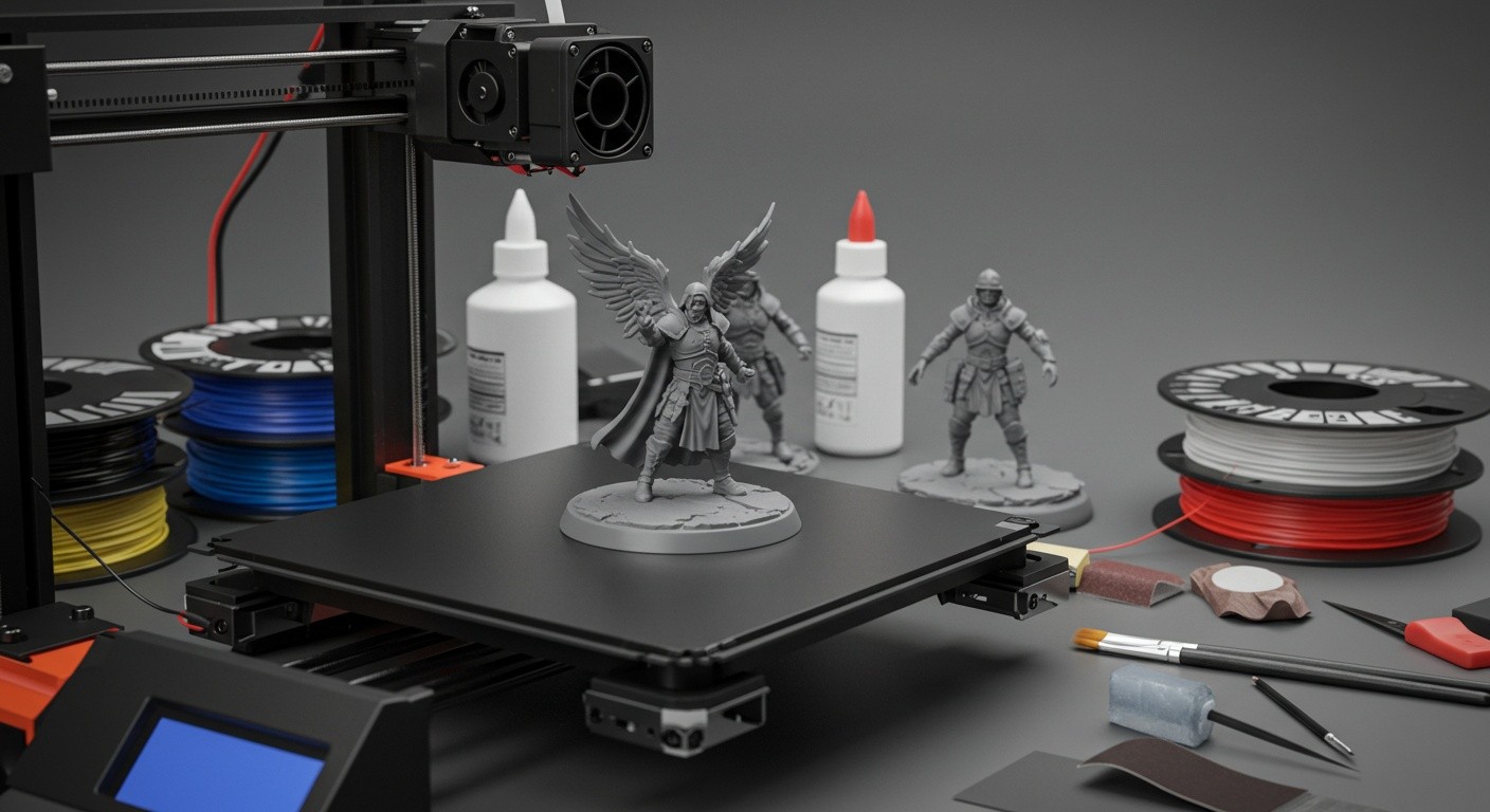 Процесс 3D-печати фигурки 3D-печать фигурки для настольного театра