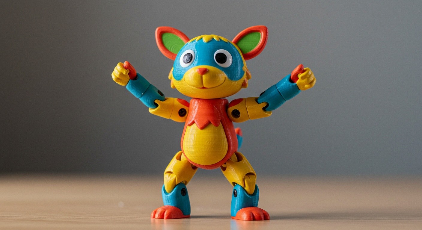 Трёхмерная игрушка с шарнирными соединениями Игрушка с шарнирными соединениями, напечатанная на 3D-принтере