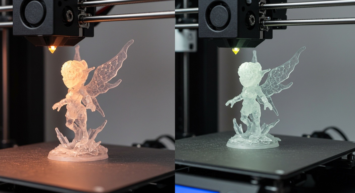 (реалистичная фотография) (Не используй текст и буквы на изображении) : 3d печать, Как напечатать миниатюру с прозрачными деталями