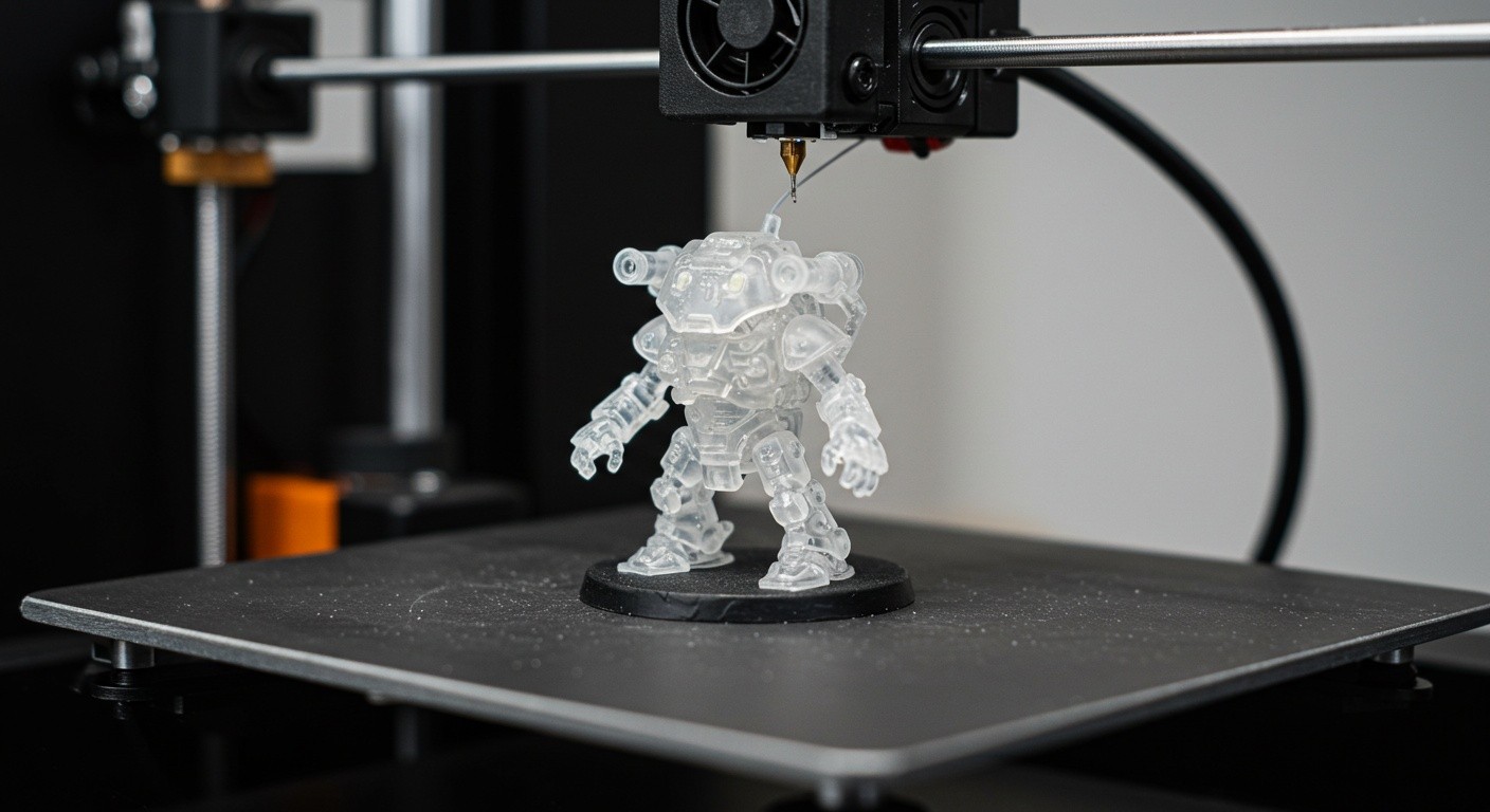 3D-печать миниатюры с прозрачными элементами Миниатюра с прозрачными деталями, напечатанная на 3D-принтере