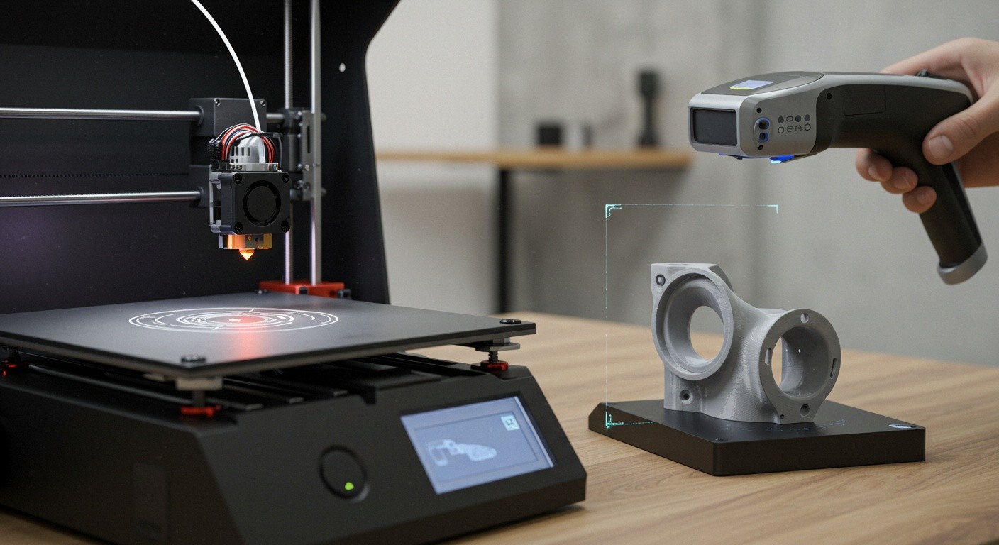 Процесс 3D-сканирования детали