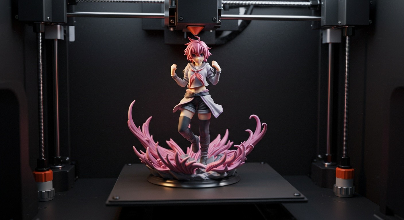 (реалистичная фотография) (Не используй текст и буквы на изображении) : 3d печать, 3D-печать аниме-фигурок