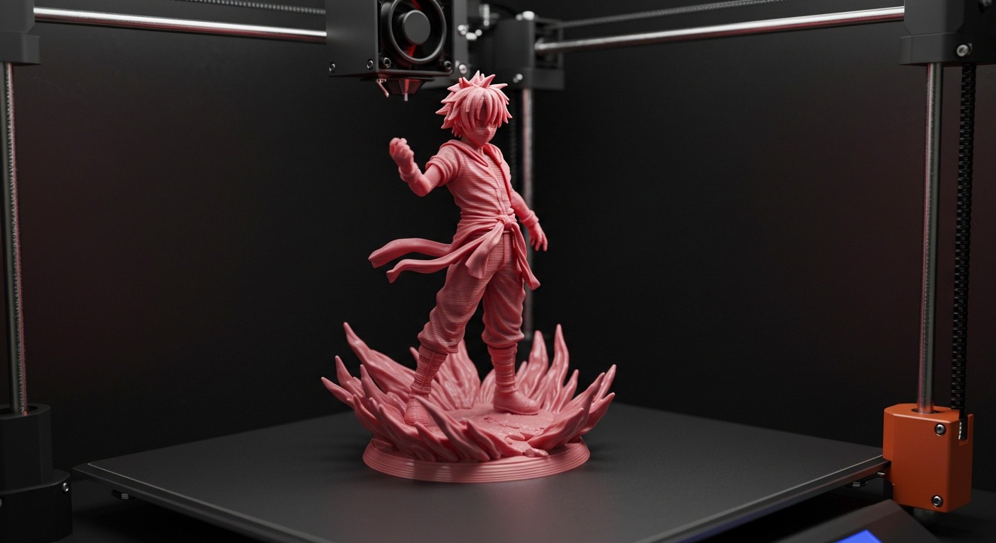 3D-печать аниме-фигурок Аниме-фигурка, напечатанная на 3D-принтере с высоким уровнем детализации