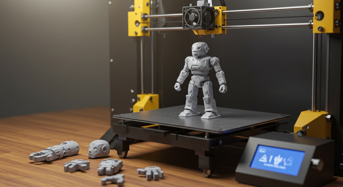 (реалистичная фотография) (Не используй текст и буквы на изображении) : 3d печать, Как напечатать игрушку-робота на 3D-принтере