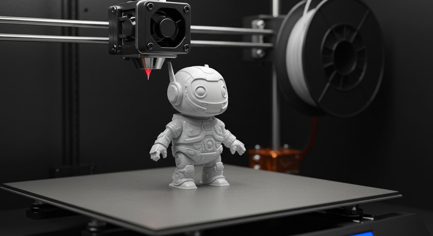 3D-печать игрушки-робота Игрушка-робот, напечатанная на 3D-принтере с подвижными частями