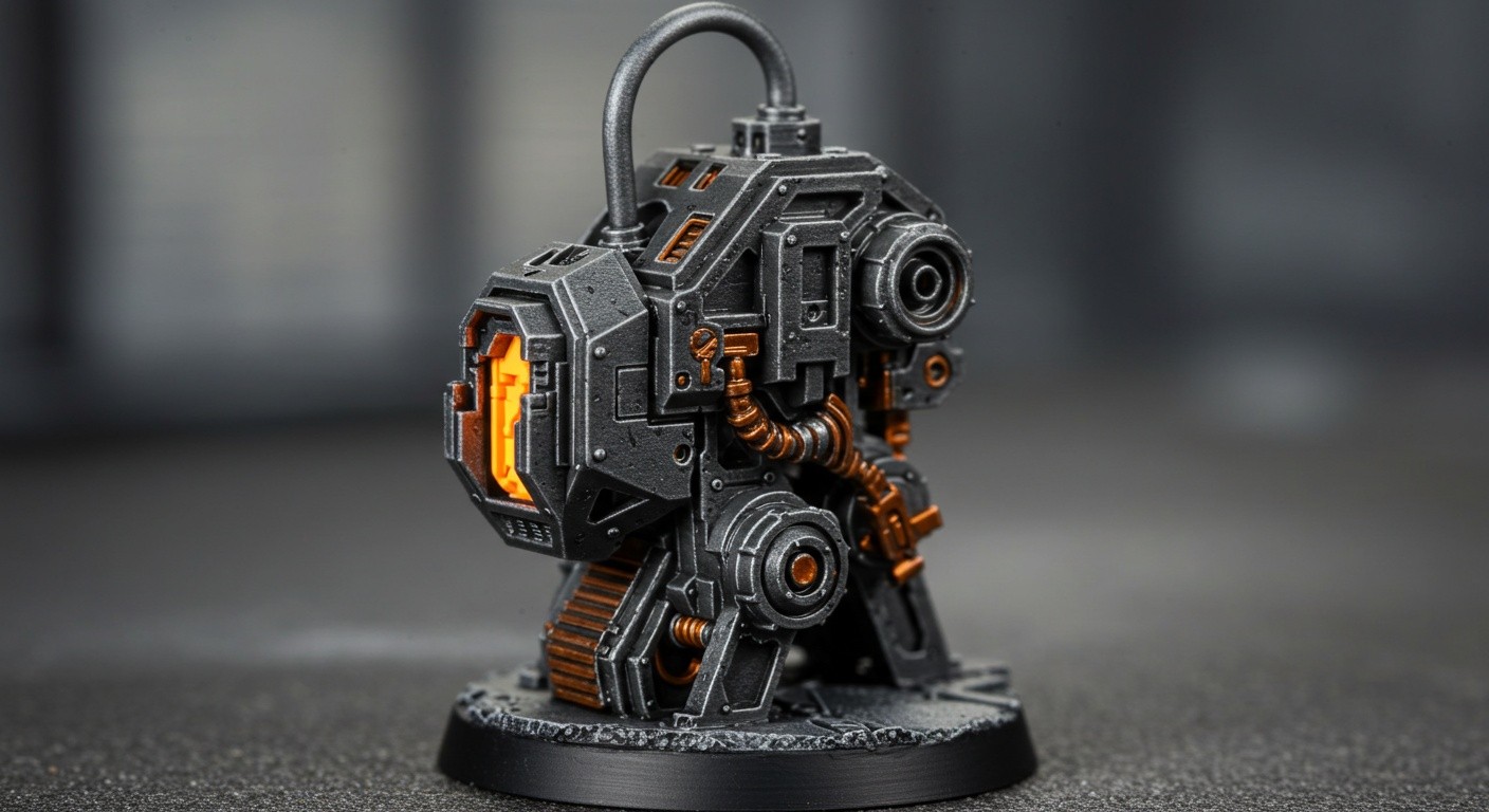 (реалистичная фотография) (Не используй текст и буквы на изображении) : 3d печать, Печать миниатюр с эффектом металла