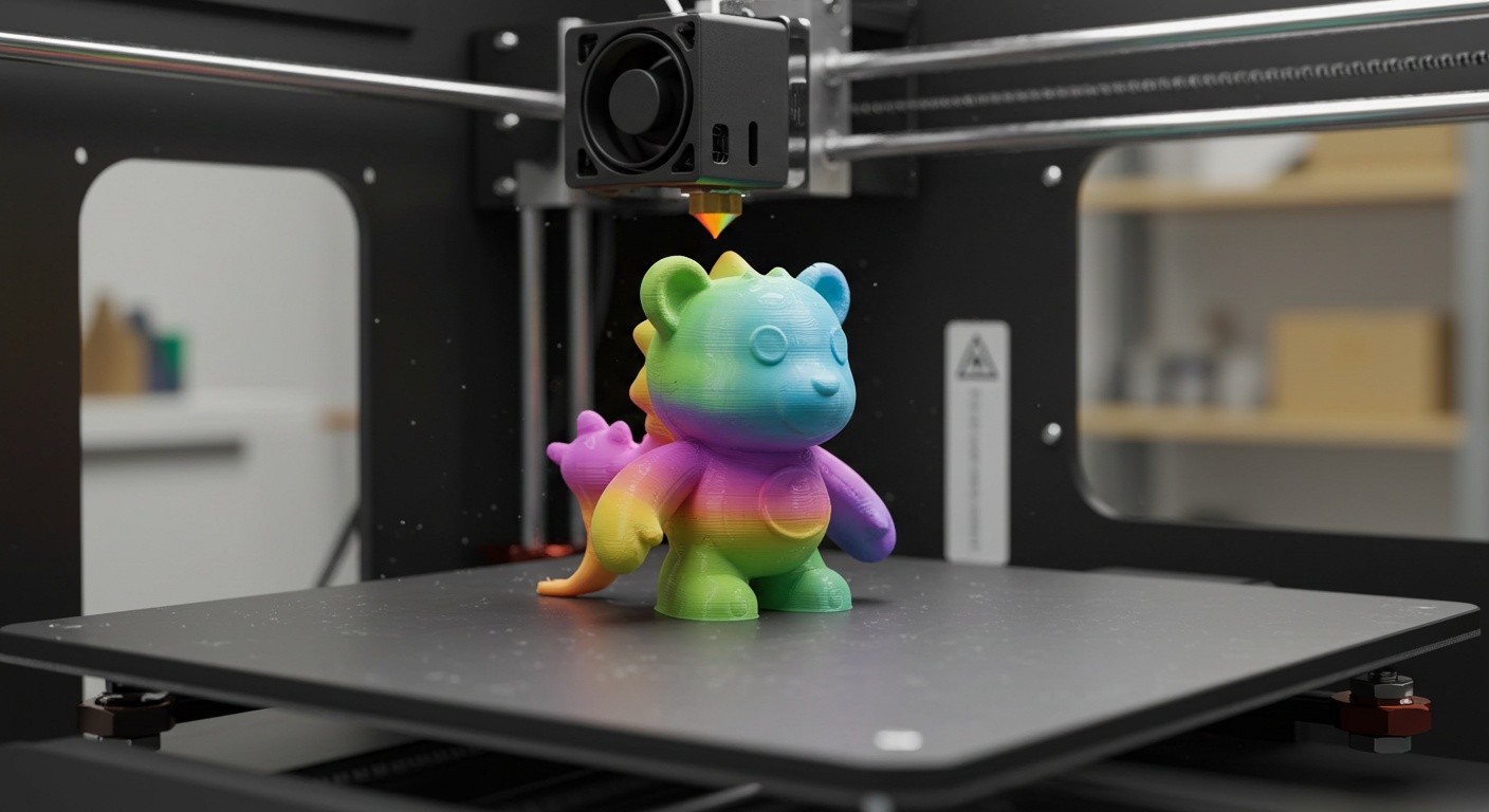 (реалистичная фотография) (Не используй текст и буквы на изображении) : 3d печать, Печать игрушек с мягкими элементами