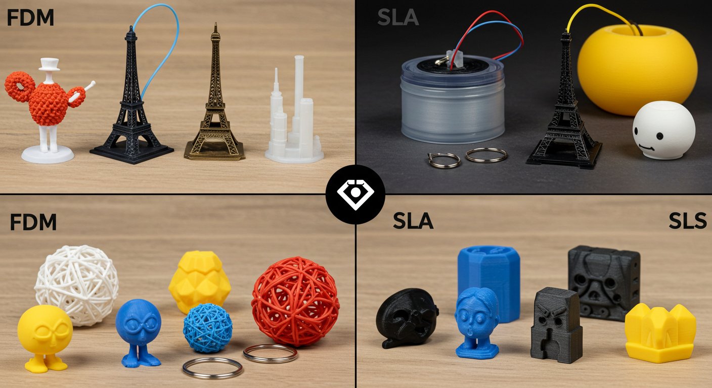 Сравнение технологий FDM, SLA и SLS