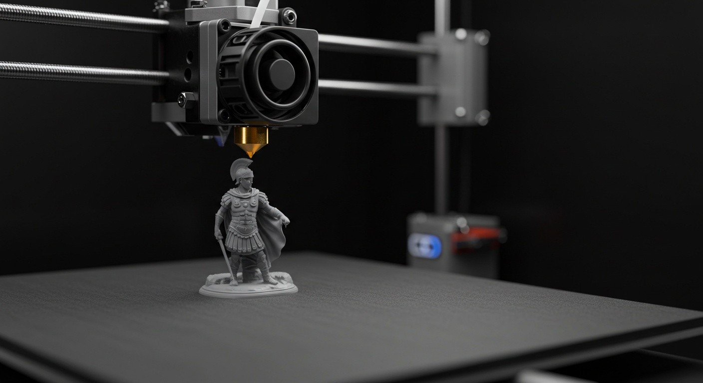 (реалистичная фотография) (Не используй текст и буквы на изображении) : 3d печать, Как напечатать миниатюрную статую