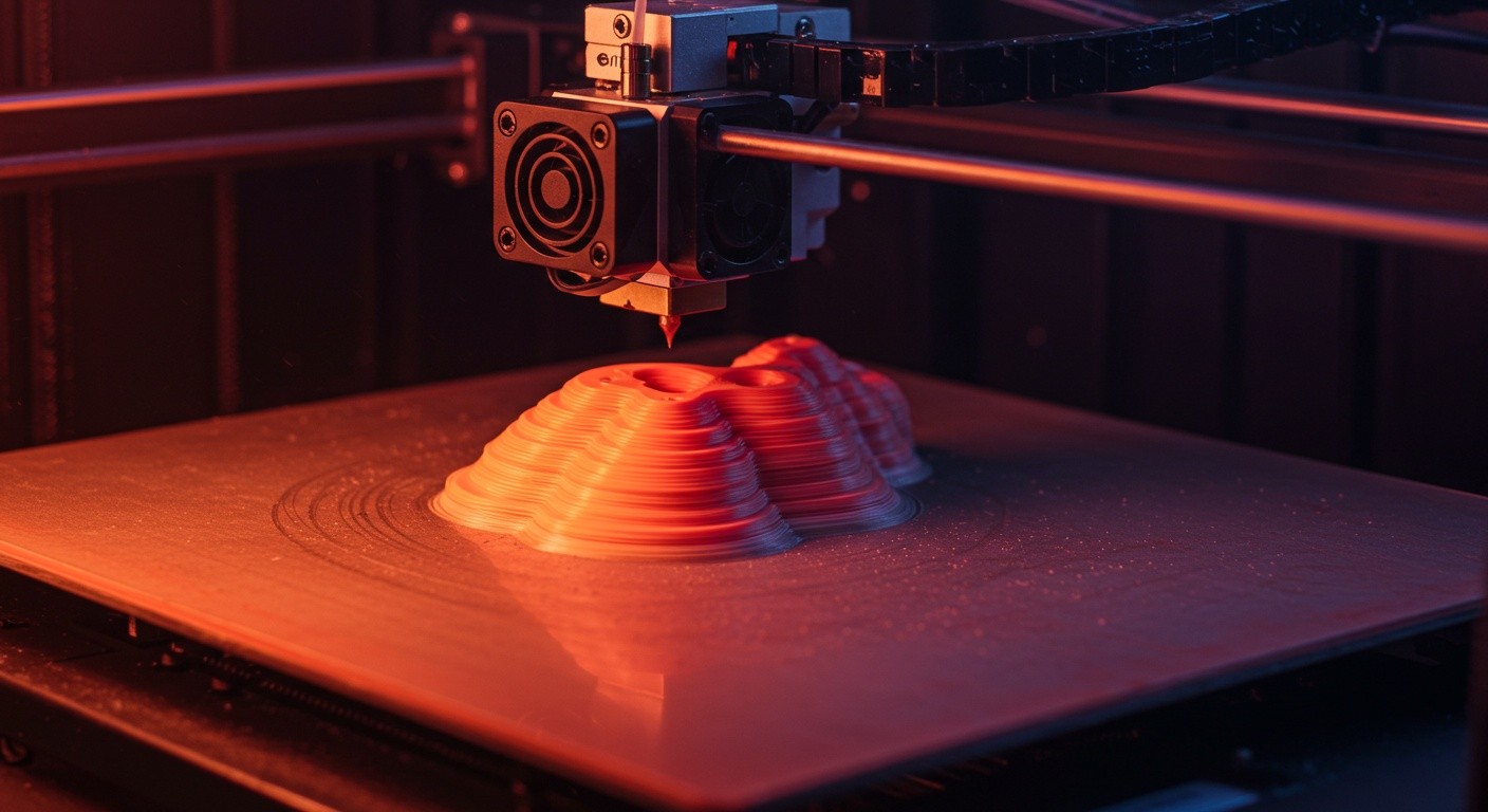 (реалистичная фотография) (Не используй текст и буквы на изображении) : 3d печать, Послойная печать с подогревом камеры