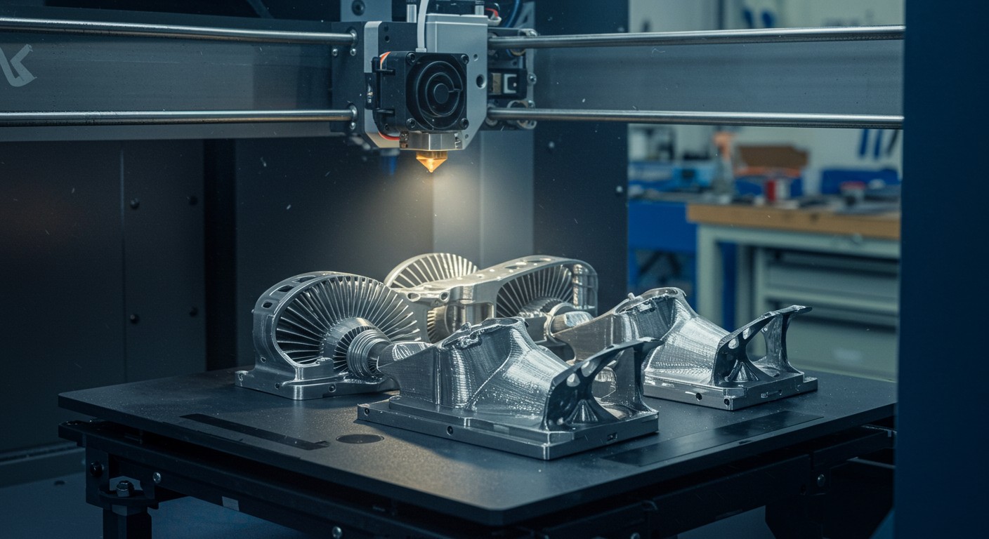 (реалистичная фотография) (Не используй текст и буквы на изображении) : 3d печать, Печать запчастей для самолетов