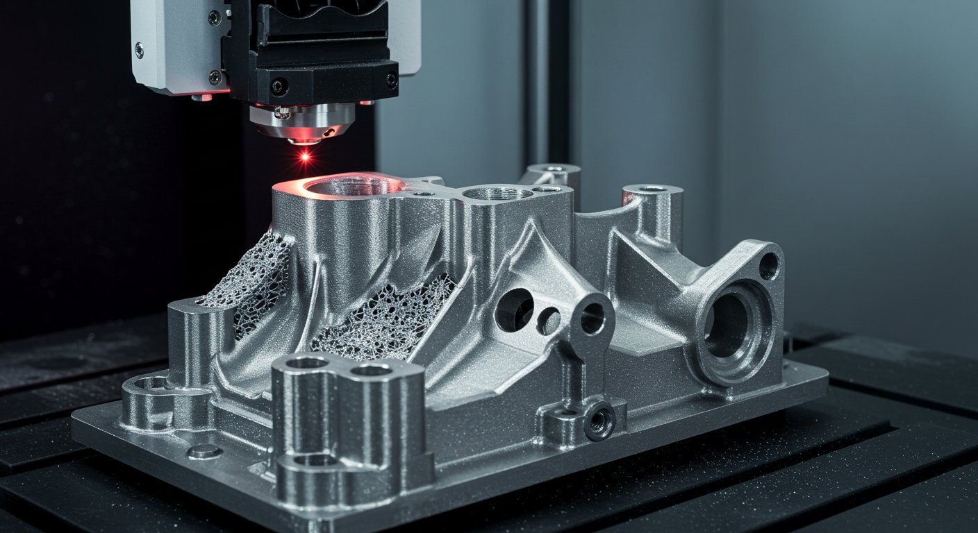 (реалистичная фотография) (Не используй текст и буквы на изображении) : 3d печать, Особенности производства деталей из алюминия
