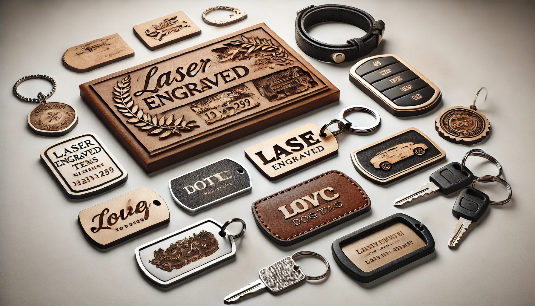 Примеры лазерной гравировки: дерево, металл, акрил, кожа