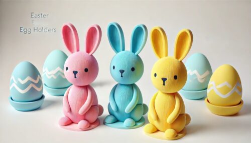 Подставка для пасхальных яиц кролик 3D набор 3 шт мультиколор