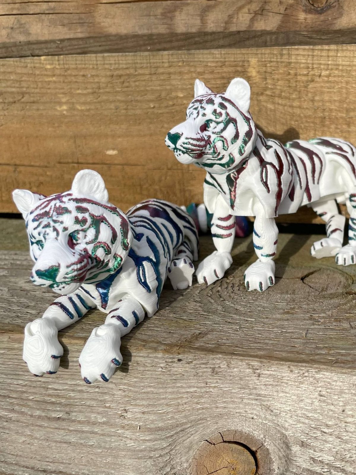 Подвижный радужный тигр альбинос, 3D печать